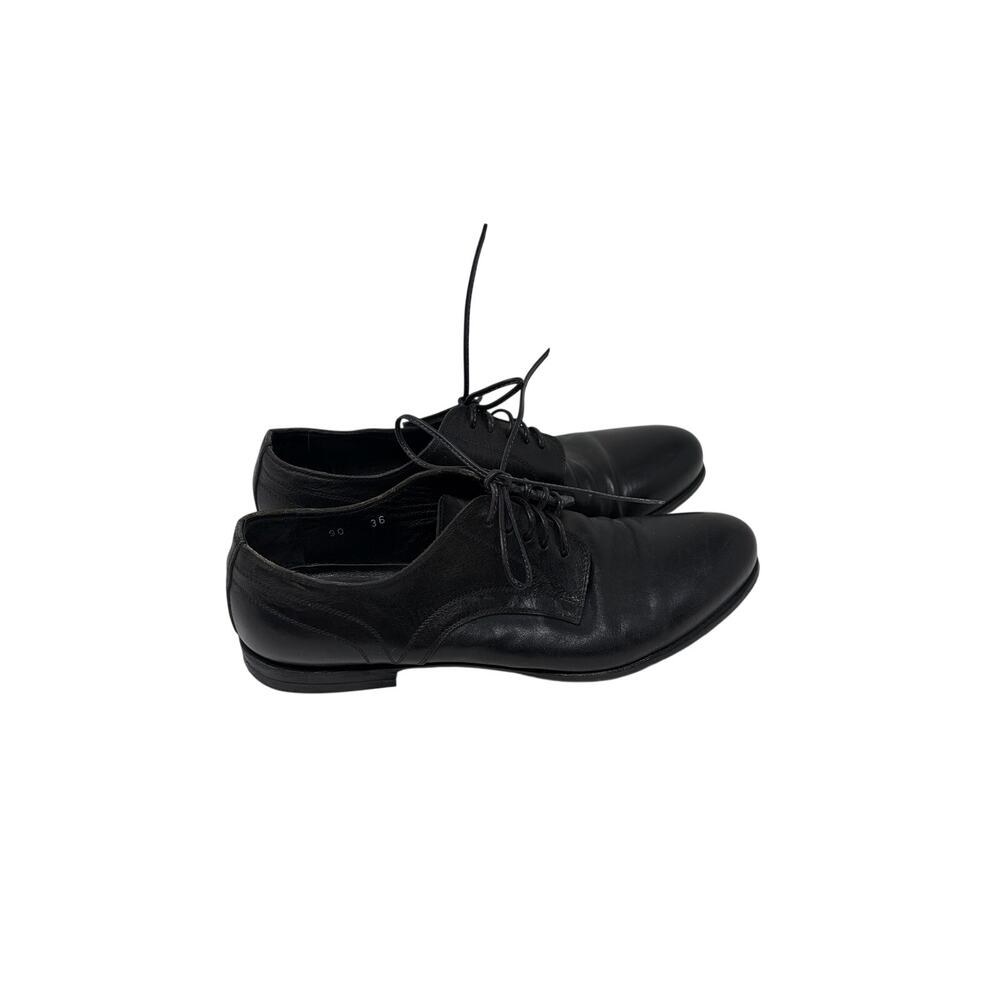 Yohji Yamamoto women classic black leather oxford  shoes sz 6